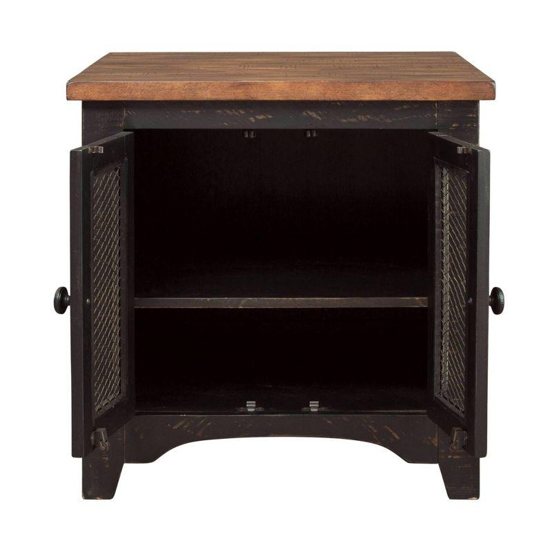 Signature Design By Ashley Valebeck Casual Rectangular End Table Black/Brown