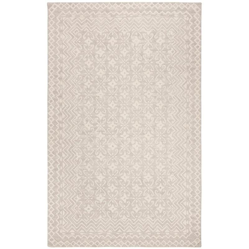 Blossom BLM114 Hand Tufted Area Rug - Grey/Ivory - 4'x6' - Safavieh..