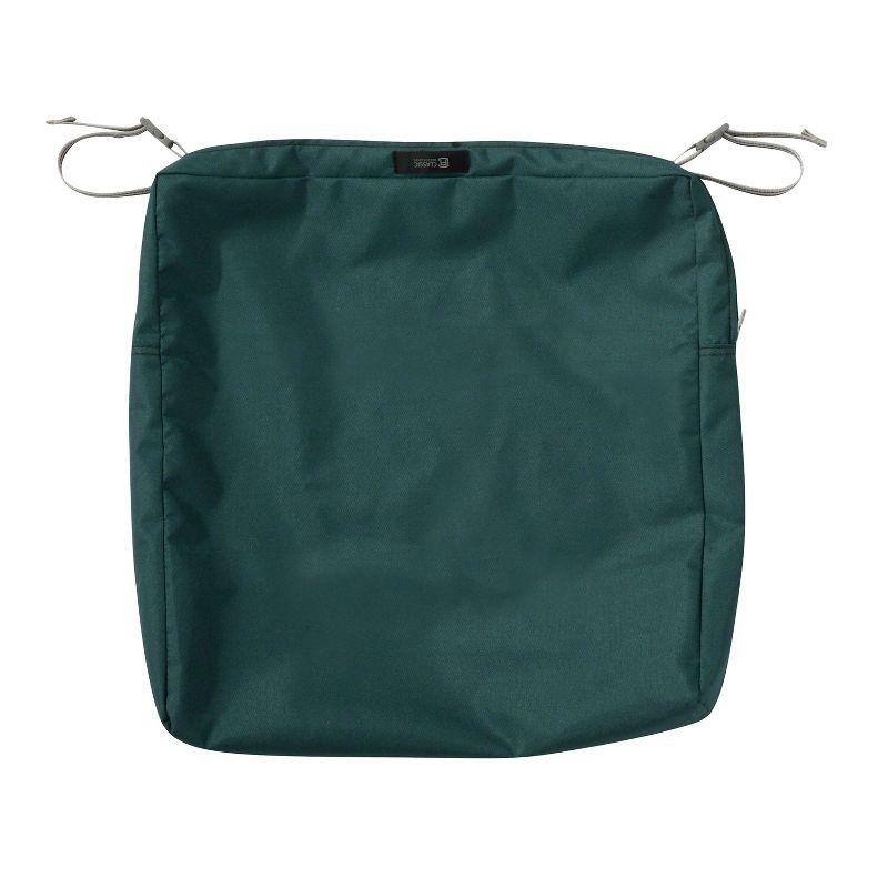19" x 19" x 3" Ravenna Water-Resistant Patio Seat Cushion Mallard Green - Classic Accessories: Zippered, Polyurethane Foam Filled