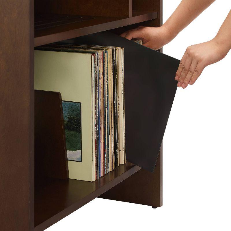 Portland Dark Brown MDF Turntable Stand with Cabinet