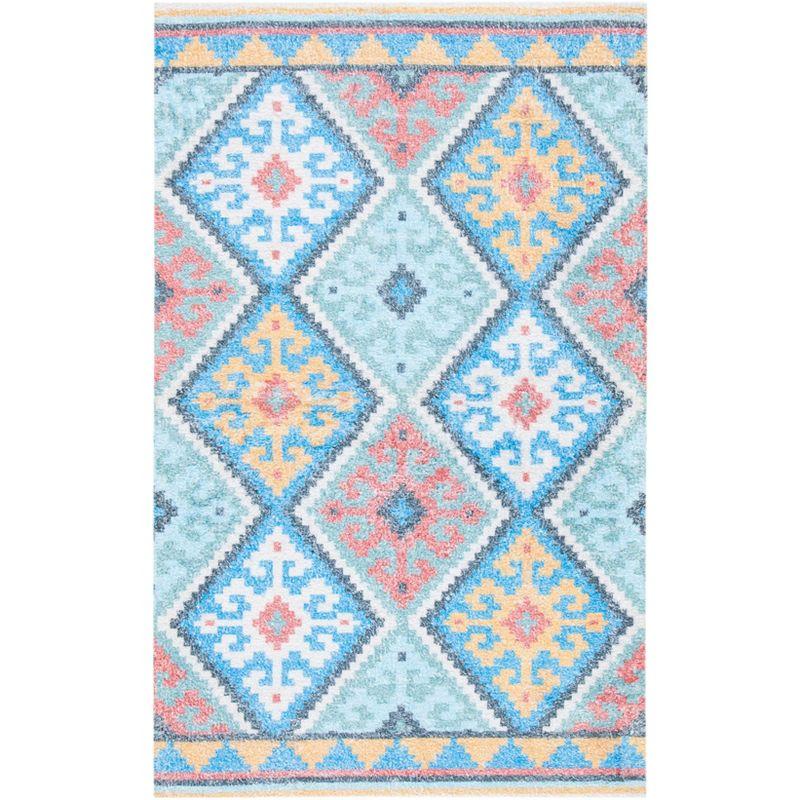 Saffron SFN560 Hand Loomed Area Rug - Blue/Aqua - 3'x5' - Safavieh.