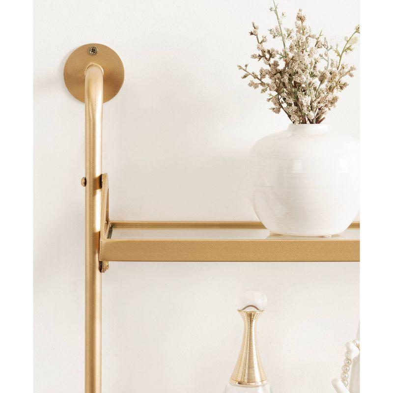 Kate & Laurel All Things Decor 18"x30" Marit Three-Tier Wall Shelf Gold