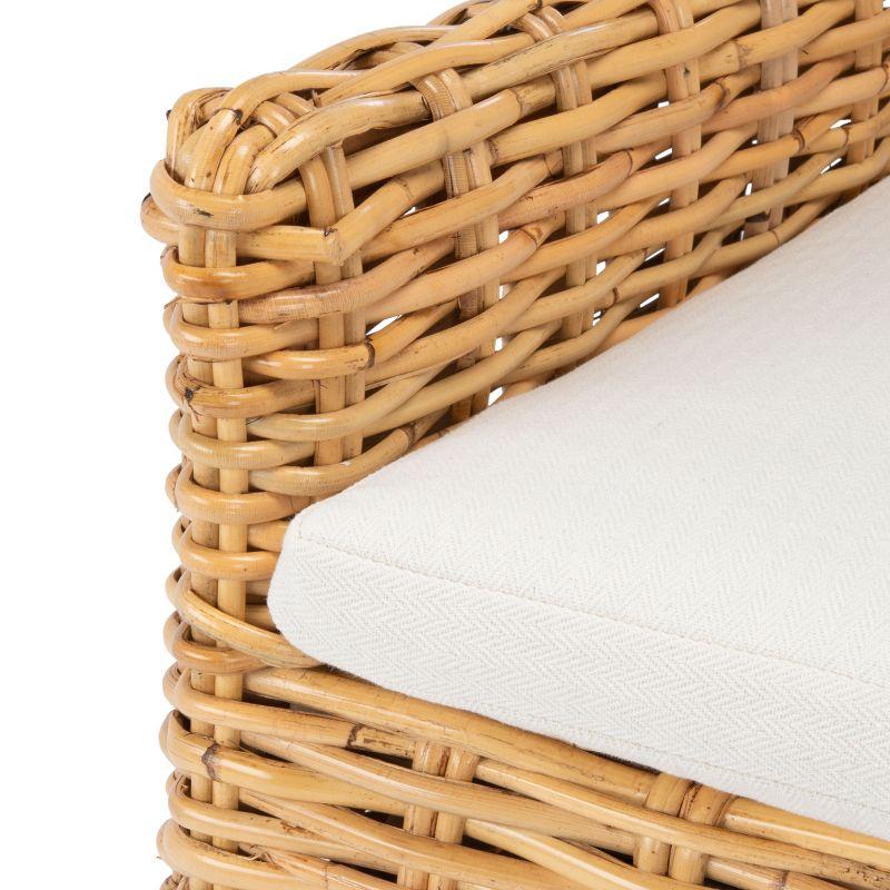 Nancy Rattan Accent Chair W/ Cushion - ACH6518 - White/Natural - Safavieh