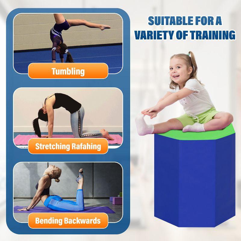 FDW Octagon Tumbler Octagon Mat Gymnastics Gymnastic Equipment Mat Tumbling Mats for Gymnastics Gym Fitness Home, Blue