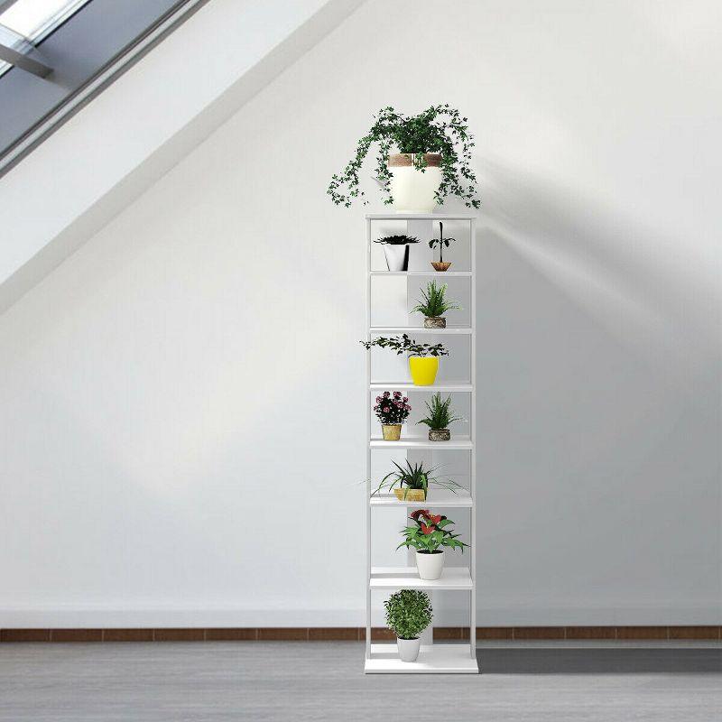 Costway Wooden Shoes Storage Stand 7 Tiers Shoe Rack Organizer Multi-shoe Rack Shoe box White/Black