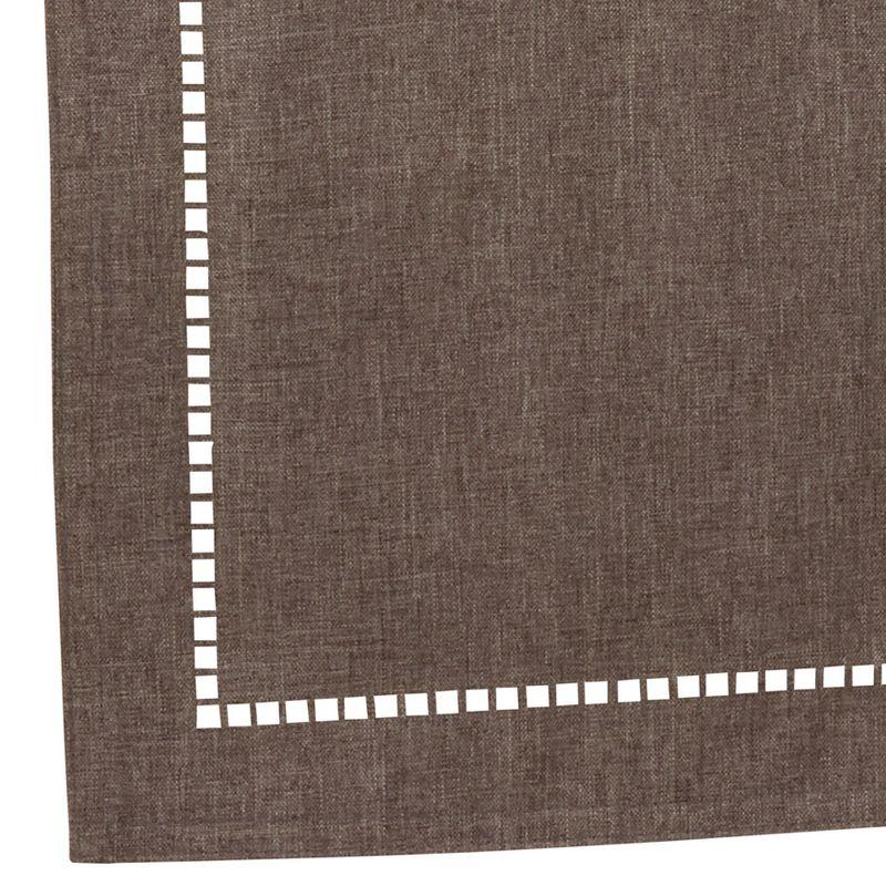 Saro Lifestyle Dining Table Runner With Laser-Cut Hemstitch Design, Charcoal, 14" x 54"