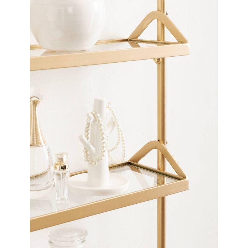 Kate & Laurel All Things Decor 18"x30" Marit Three-Tier Wall Shelf Gold