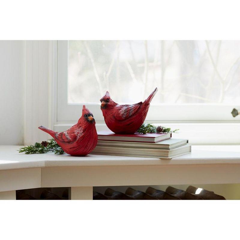 Melrose Frosted Cardinal Bird Figurine (Set of 4)