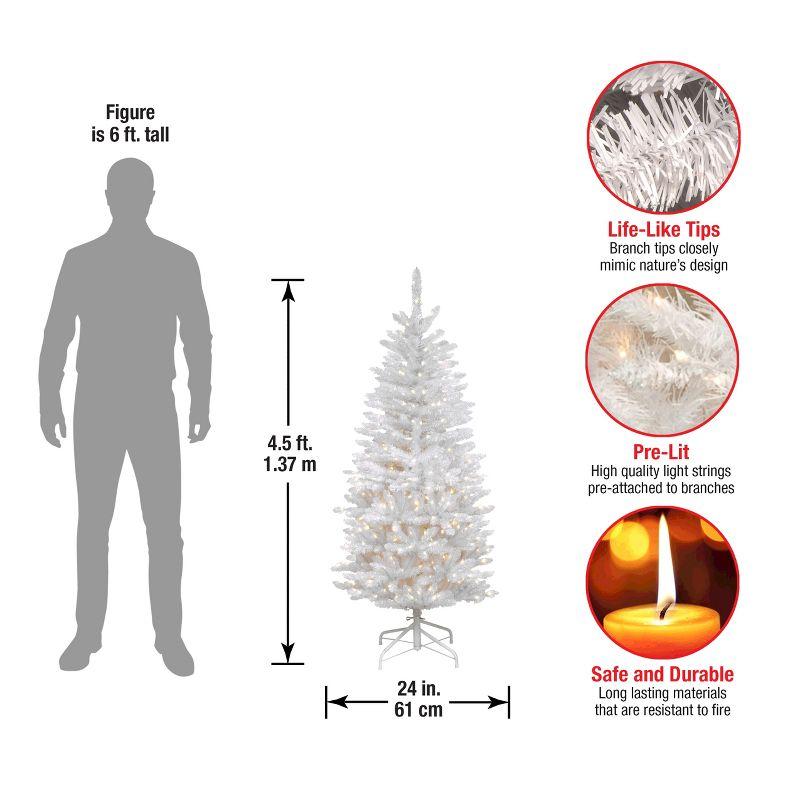 Prelit Slim White Kingswood Fir Artificial Christmas Tree Clear Lights - National Tree Company