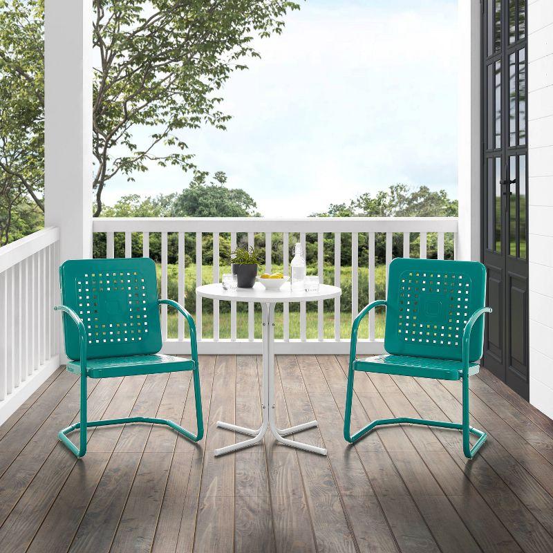 Crosley Bates 3pc Outdoor Bistro Set with Table and 2 Chairs Turquoise