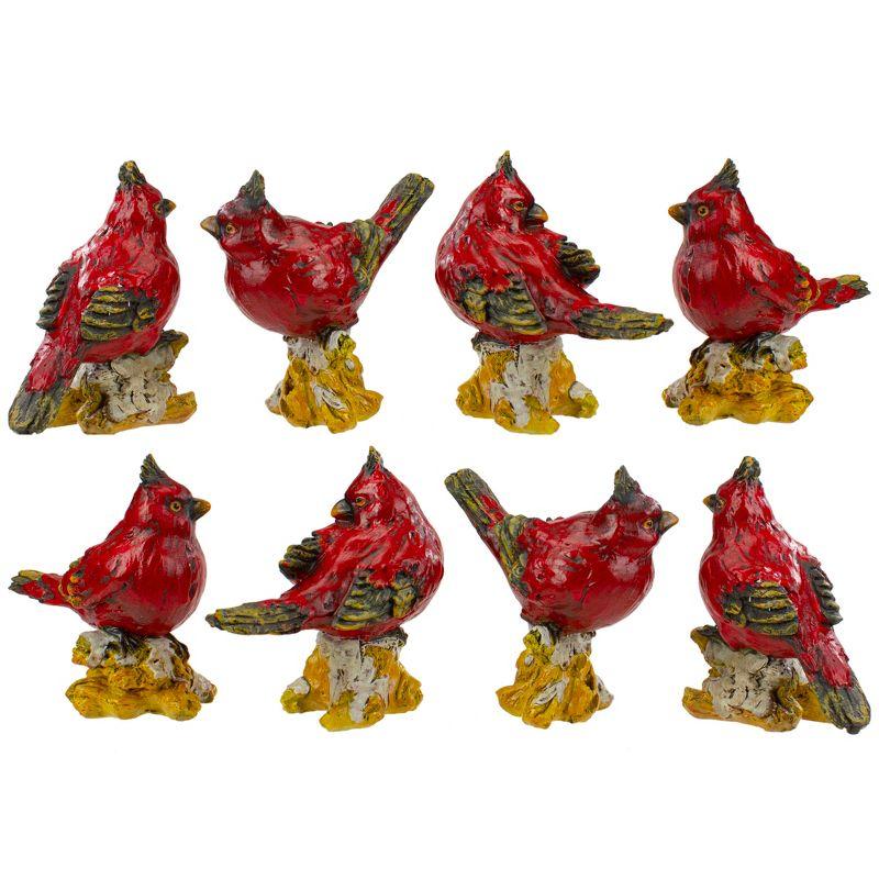 Northlight Cardinal Birds on a Stomp Christmas Figurines - 4.5" - Red - Set of 8