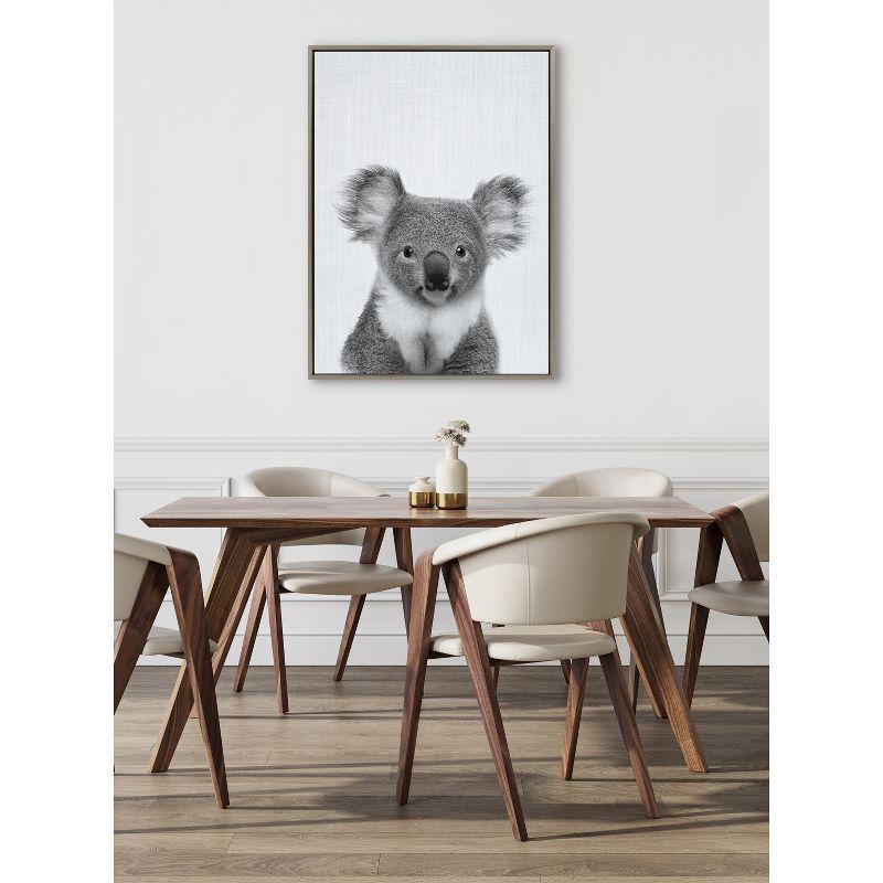 Sylvie Koala And Portrait By Simon Te Tai Framed Wall Canvas - Kate & Laurel