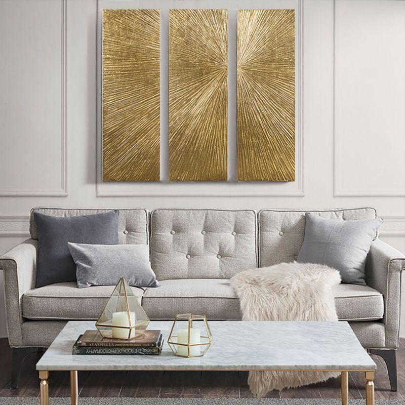 Madison Park Signature Sunburst 3-Piece Hand-Painted Resin Wall Art