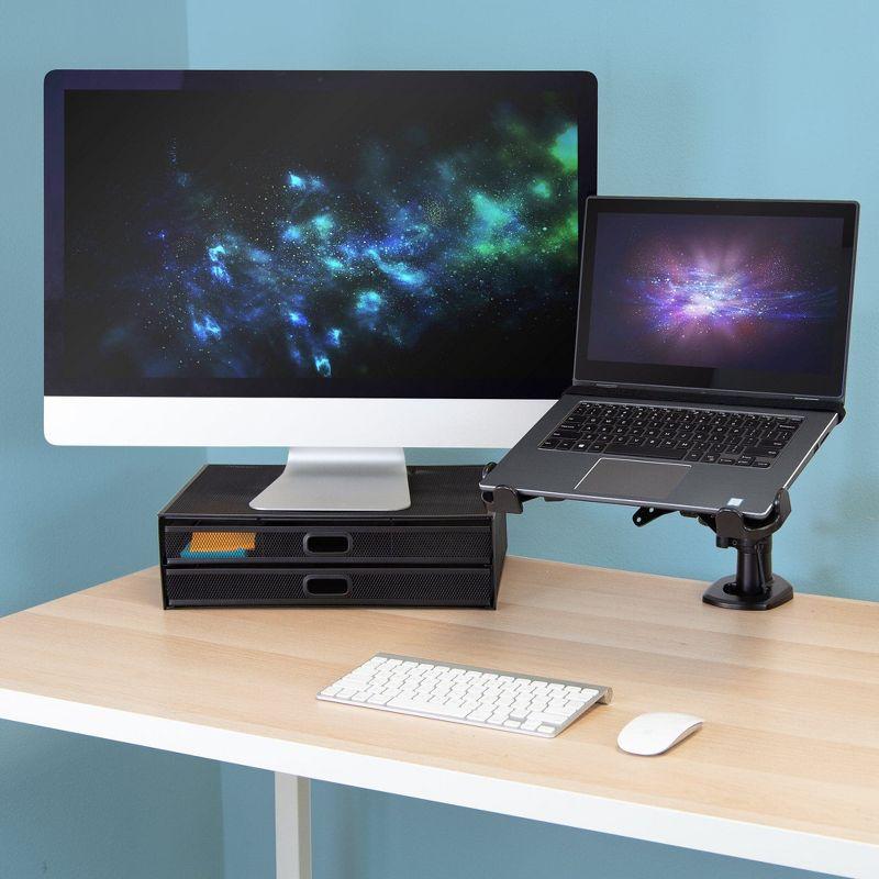 Mount-it Mount-It! VESA Clamp On Laptop Tray Notebook Holder Arm with Safety Strap and Safety Ledge Stopper