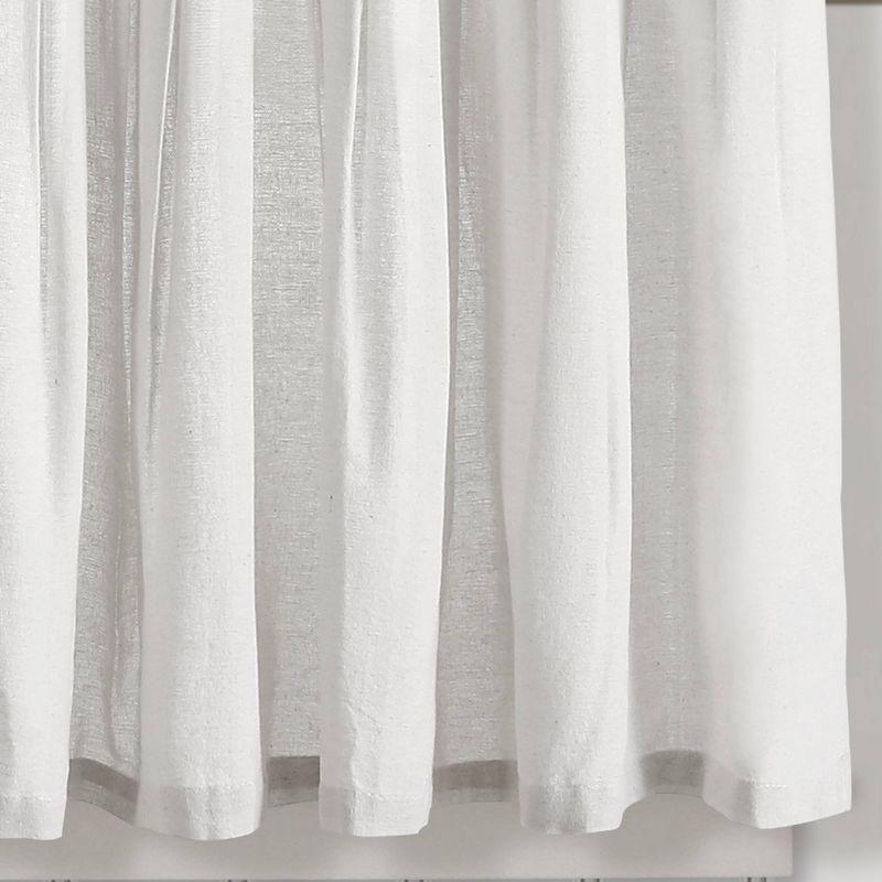 Lush Decor Linen Button Cotton Blend Tailored 29'' W Cafe Curtain (Set of 2)