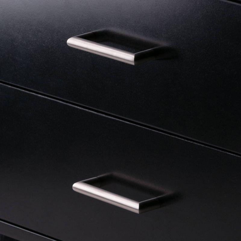 69.36" Bellamy Leaning Shelf with Storage Black - Winsome: Contemporary Design, 2 Drawers & Open Display
