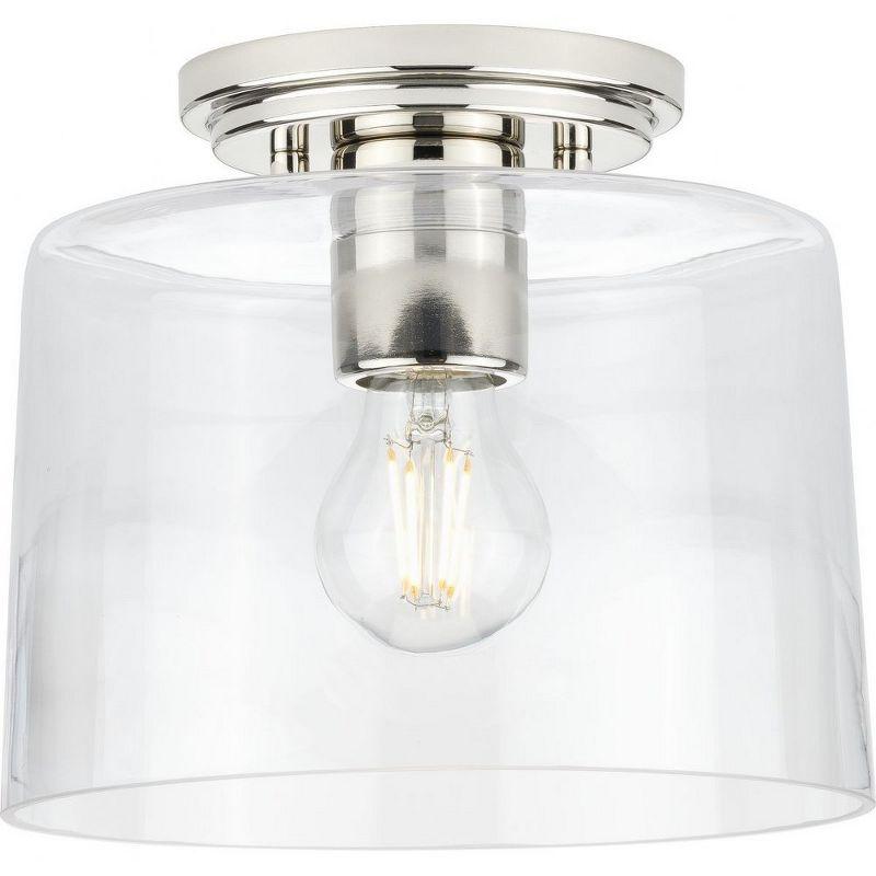 Adley Polished Nickel and Clear Glass Flush Mount Light