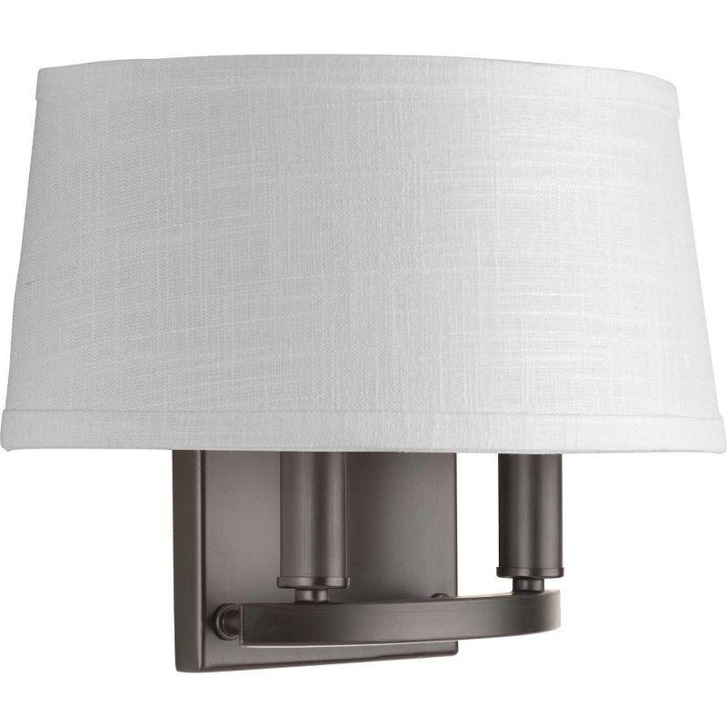 Cherish Brushed Nickel Two-Light Wall Sconce with Summer Linen Shade