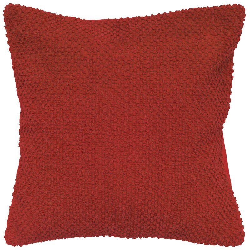 20"x20" Oversize Poly Filled Solid Square Throw Pillow Red - Rizzy Home: Cotton Canvas, Indoor, Zipper Closure