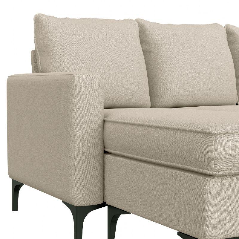 Alamay Upholstered Reversible Sectional Chaise Oatmeal - Hillsdale Furniture: Modern Polyester Sofa with Wood Legs