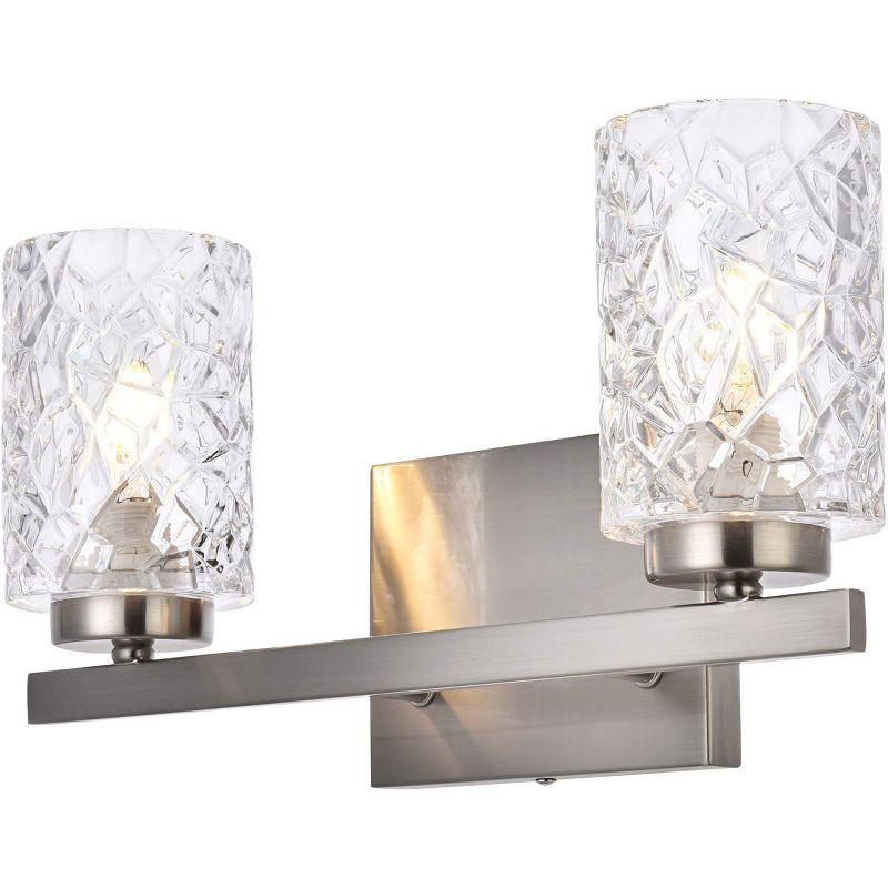 Elegant Lighting Cassie 2 lights bath sconce in satin nickel with clear shade