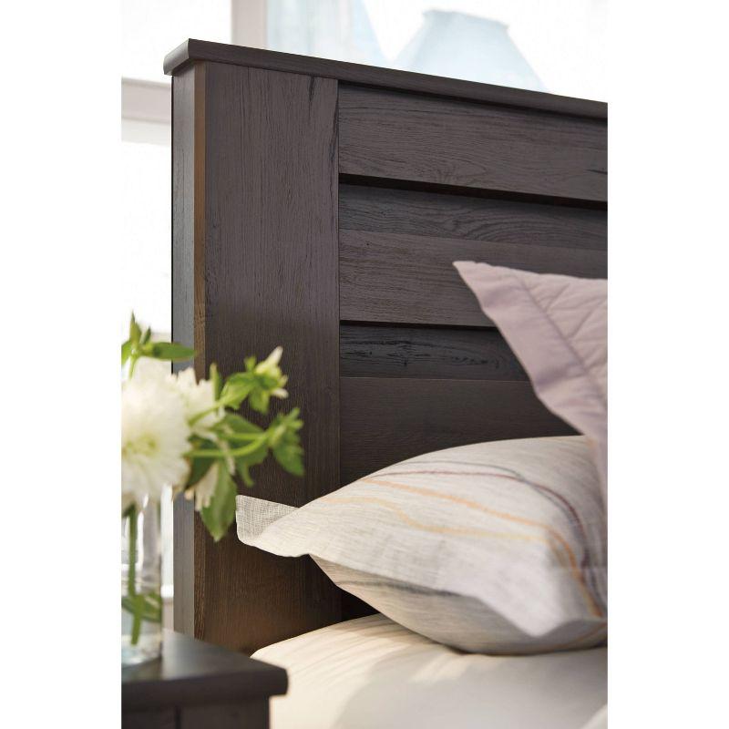 Full/Queen Adult Headboard Black Walnut - Signature Design by Ashley: Upholstered, Wood Frame Mounted, No Box Spring Needed