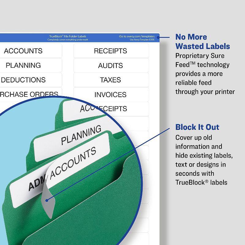 Avery Laser/Inkjet File Folder Labels 2/3" x 3 7/16" White 30/Sheet 779330