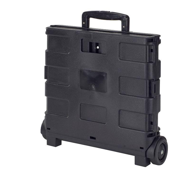 Simplify Portable Folding Shopping Cart: Black Rolling Tote with Wheels, Universal Utility Storage, No Assembly Required