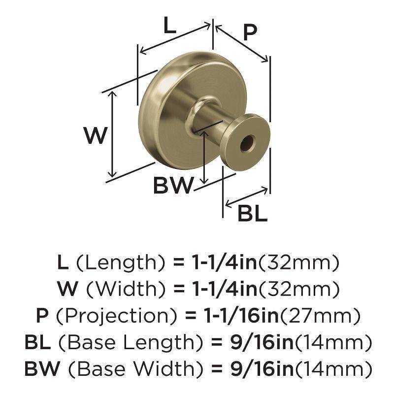 Golden Champagne Round Modern Cabinet Knob with Mounting Hardware