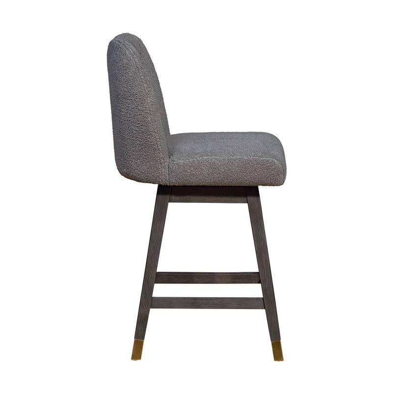 Armen Living Amalie Wood Finish with Fabric Swivel Counter Height Barstool