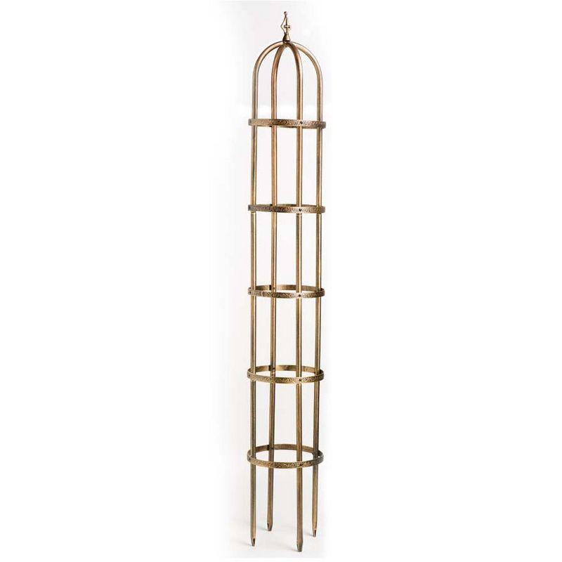 Plow & Hearth - 8' Steel Outdoor Garden Obelisks with Cast Iron Finial