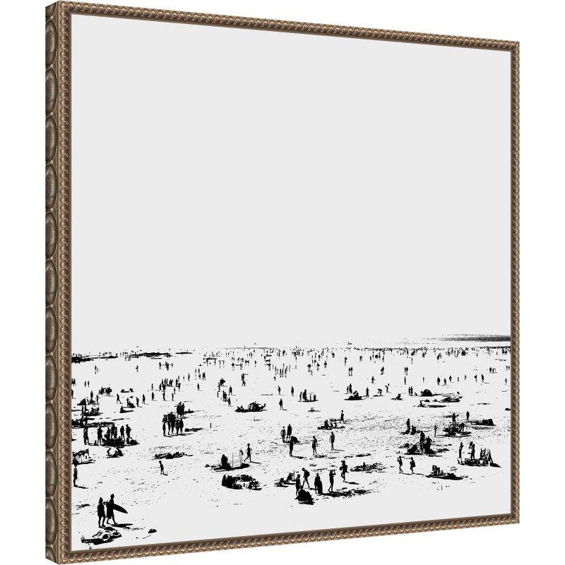 Amanti Art Beach BnW II by Dan Hobday Canvas Wall Art Print Framed 22 x 22-in.