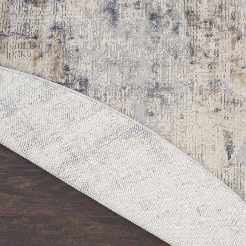 Nourison Rustic Textures Abstract Indoor Area Rug Grey/Beige 7’10” x Round