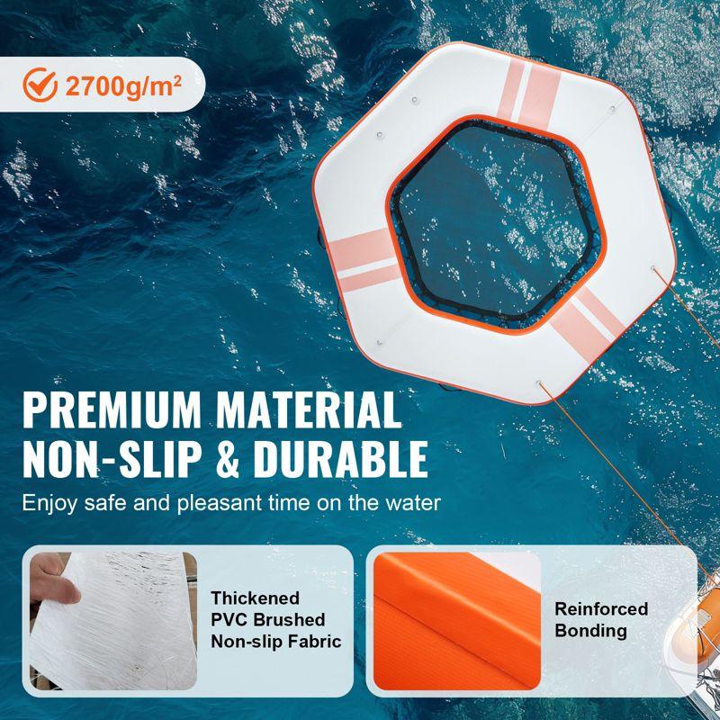 Stellweilan Tessberg 8.5FT Inflatable Dock Platform with 5FT Trampoline Mesh Pool with Portable Bag & Detachable Ladder