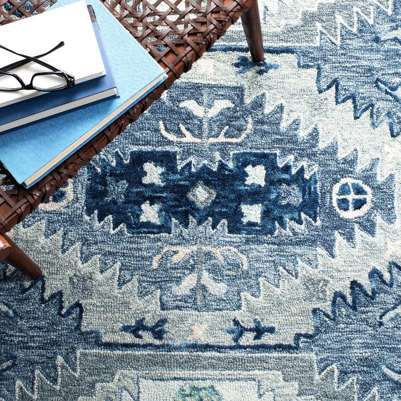 Elegant Capri Silk-Inspired 8' x 10' Hand-Tufted Wool Rug in Blue