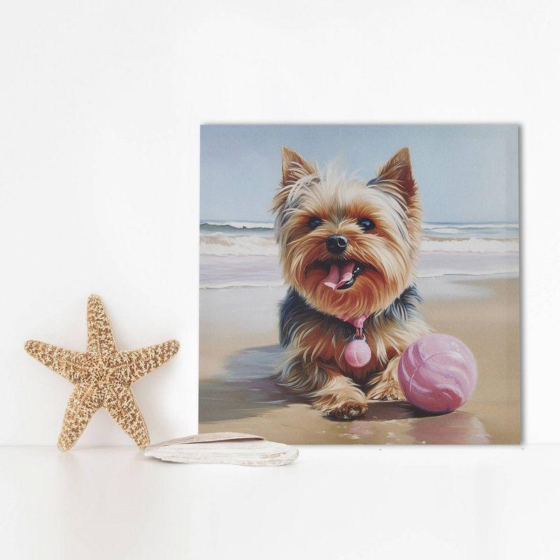 510 Design Beach Dogs Yorkie Canvas Wall Art