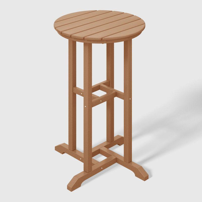 WestinTrends Malibu 37" All Weather HDPE Outdoor Patio Counter Height Bistro Table - Round, Teak