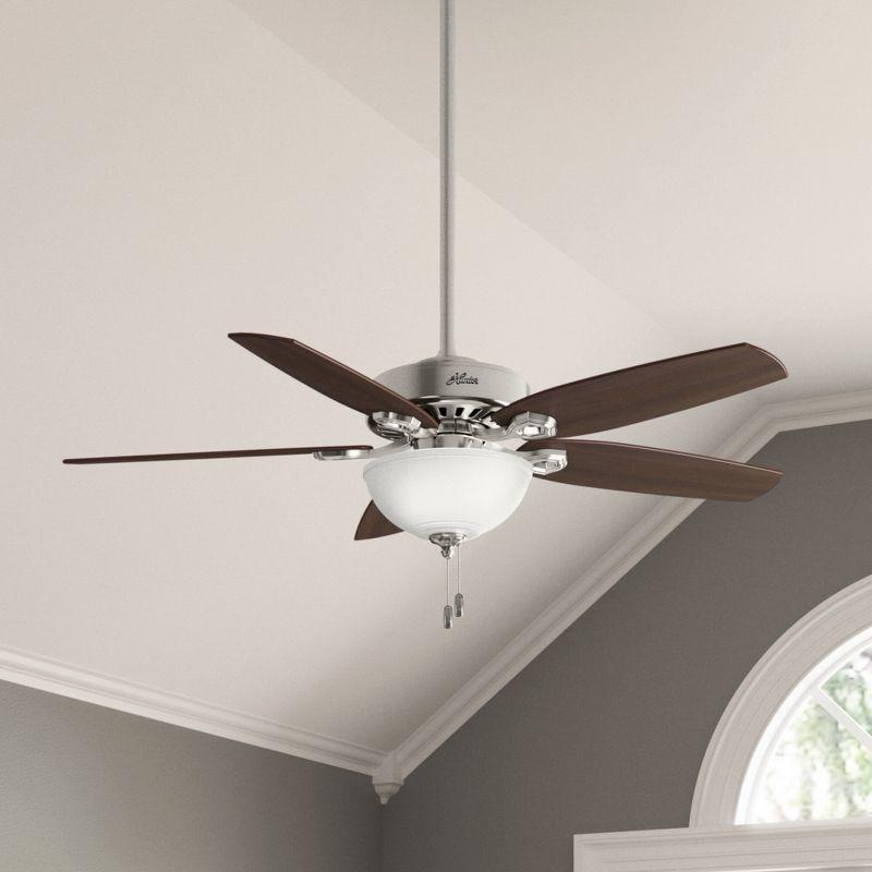 52" Builder Deluxe 5 - Blade Standard Ceiling Fan with Pull Chain and Light Kit Included