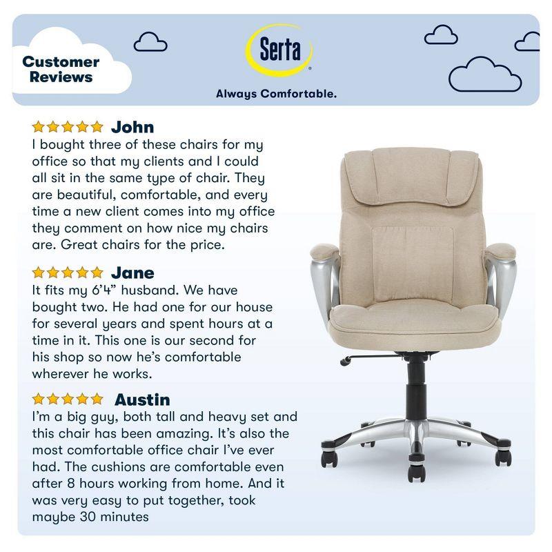 Serta Serta Hannah Executive Office Chair, Ergonomic Lumbar Support, Firm Seat Cushion, Deep Body Pillows