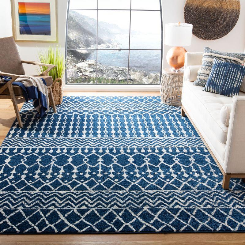 Tulum TUL270 Power Loomed Indoor Accent Rug - Navy/Ivory - 3'x3' - Safavieh
