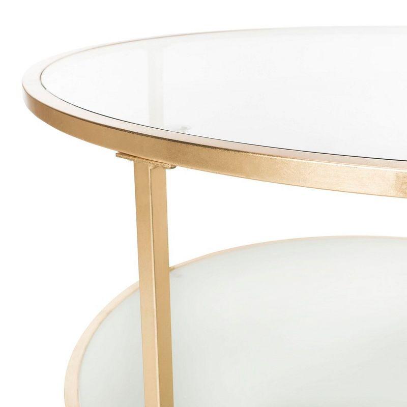 Ivy 2 Tier Round Coffee Table - Glass/Gold Foil - Safavieh