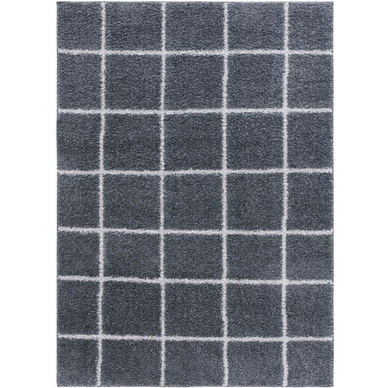 Norway 4' x 6' Gray Synthetic Shag Area Rug