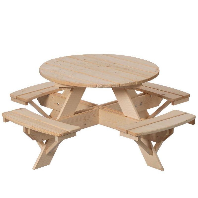 Admeto Wooden Kids Round Picnic Table Bench, Outdoor Children's Backyard Table, Crafting, Dining, and Playtime Patio Table