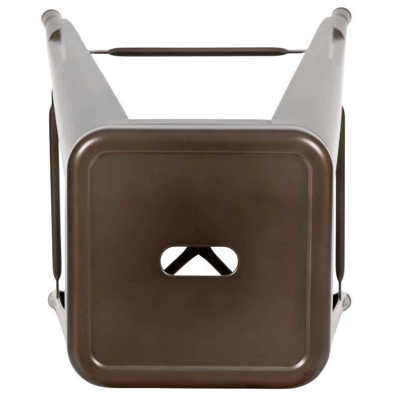 Flash Furniture 30" High Metal Indoor Bar Stool in Gun Metal Gray - Stackable Set of 4