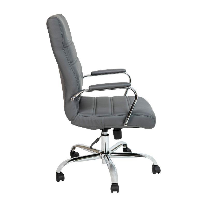 Emma and Oliver High Back Executive Swivel Office Chair with Metal Frame and Arms