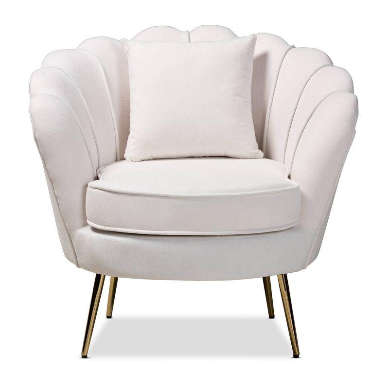 Garson Velvet and Metal Accent Chair - Baxton Studio