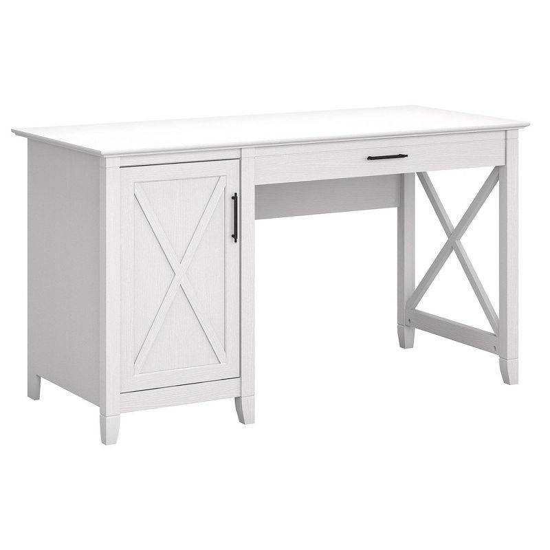 Key West 54'' Pure White Oak Computer Desk with Storage