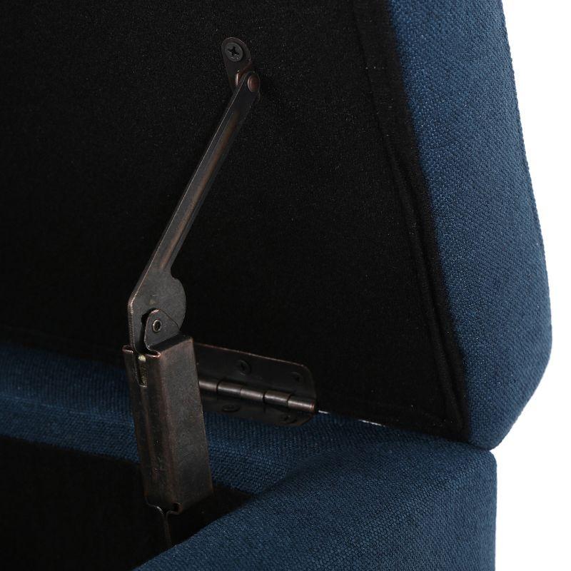 Christopher Knight Home York Storage Ottoman Navy Blue: Upholstered, Wood Frame, No Assembly Required