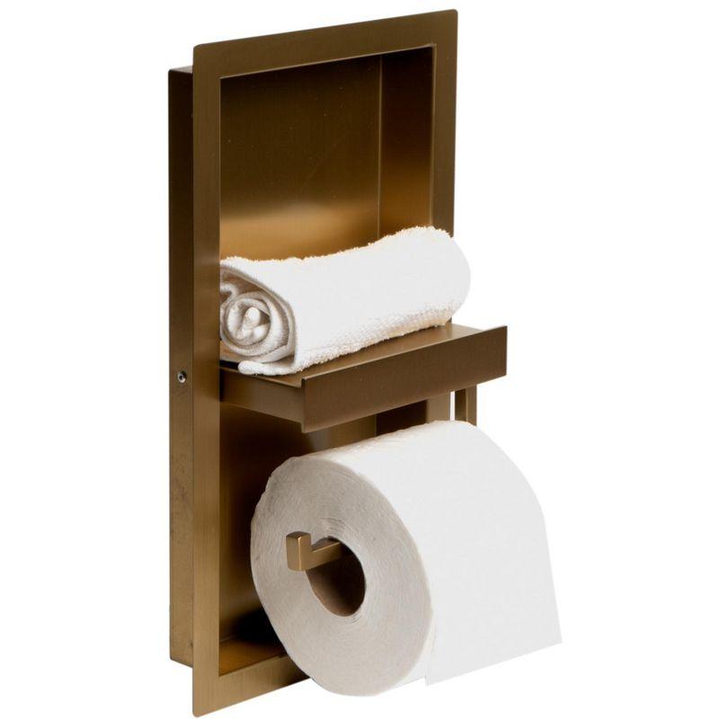 PVD Stainless Steel Recessed Toilet Paper Holder / Bathroom Niche