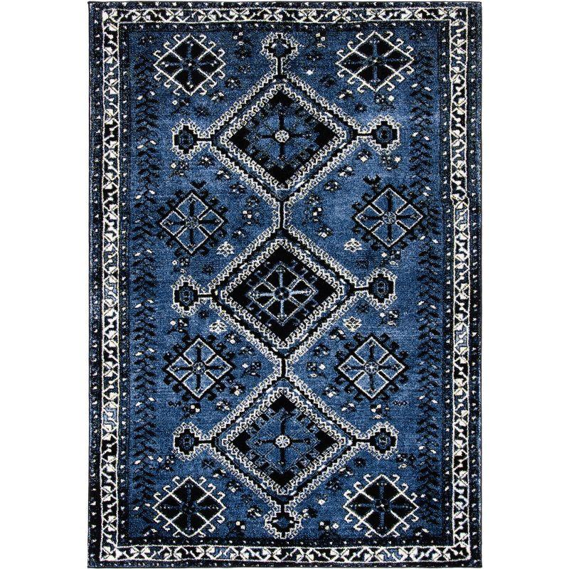 Vintage Hamadan VTH293 Power Loomed Area Rug - Blue/Black - 8'x10' - Safavieh.